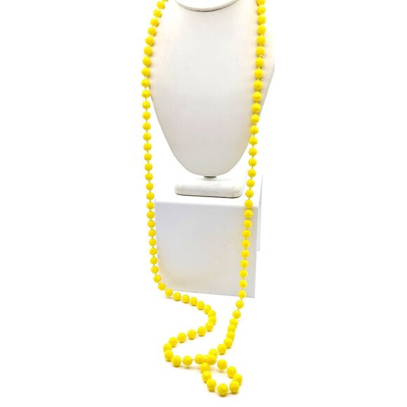 Let the Sunshine In Beaded Necklace, Bright Faceted Vintage Strand, Flapper - Picture 1 of 4